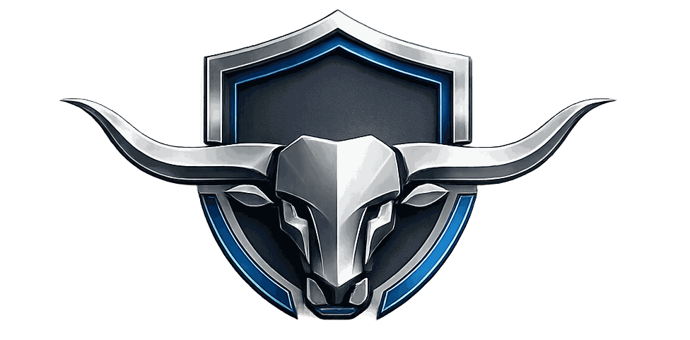 CattlemanOne shield and steer emblem